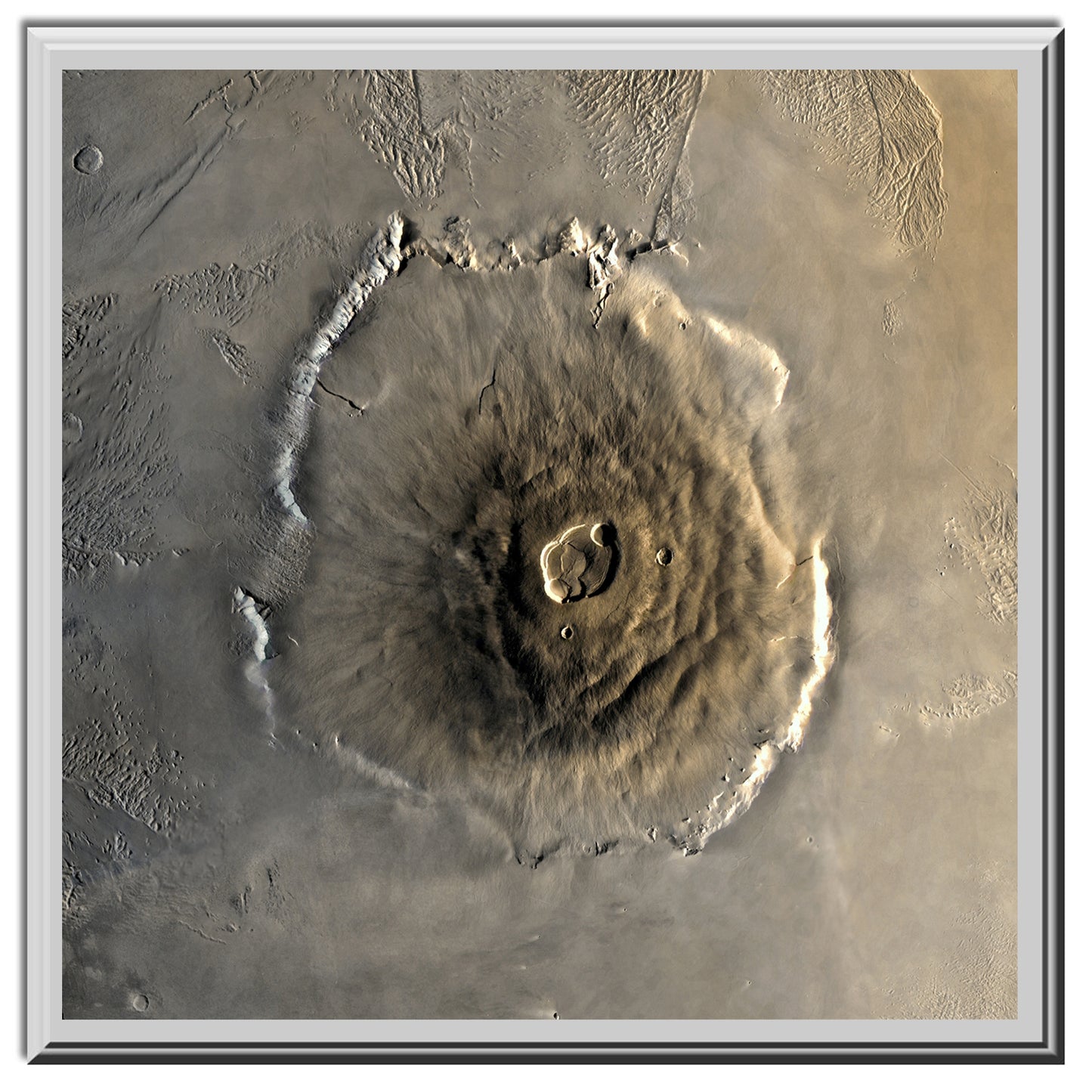Viking orbiter image of Olympus Mons on Mars