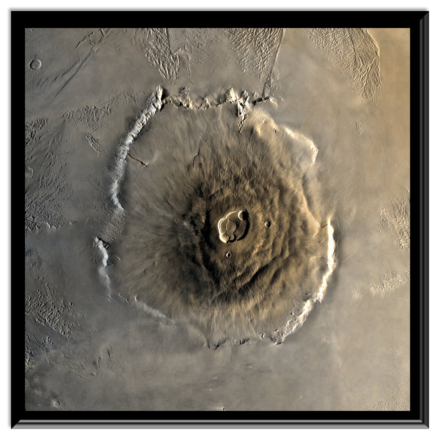Viking orbiter image of Olympus Mons on Mars