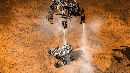 Artist concept depicts the moment that NASA Curiosity rover touches down