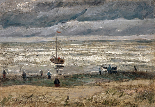 Beach at Scheveningen in Stormy Weather (1882) by Vincent van Gogh