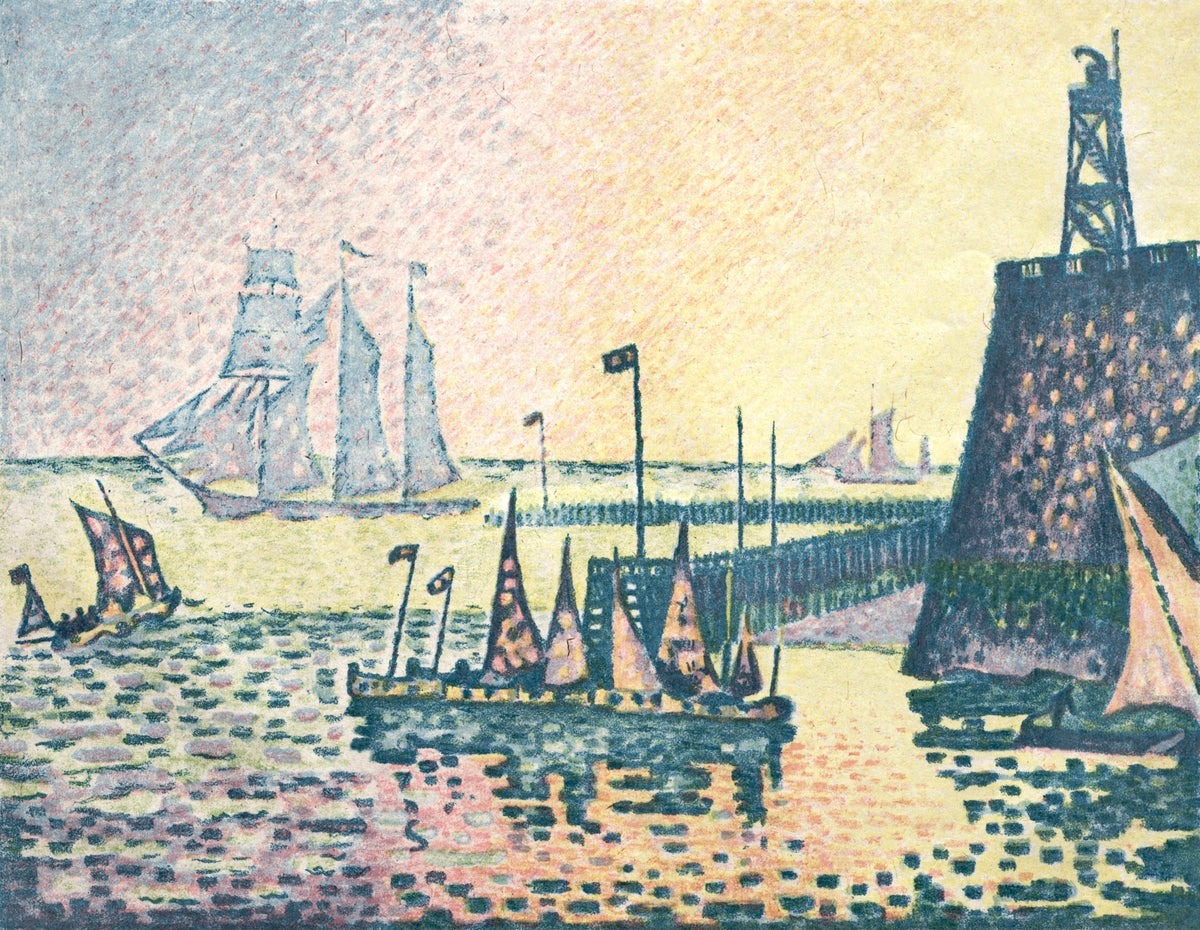 Evening, The Jetty at Vlissingen (1898) by Paul Signac