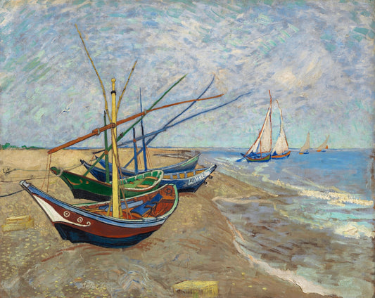 Fishing Boats on the Beach at Saintes-Maries (1888) by Vincent van Gogh