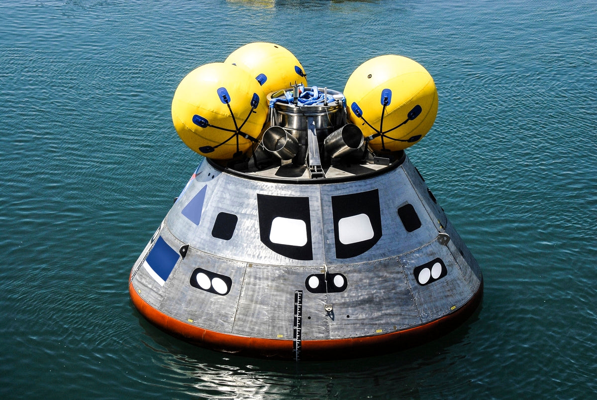 The mockup Orion crew exploration vehicle