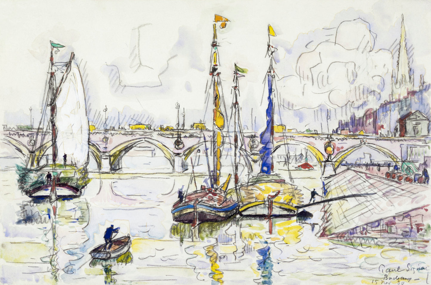 The port of Bordeaux (1930) by Paul Signac