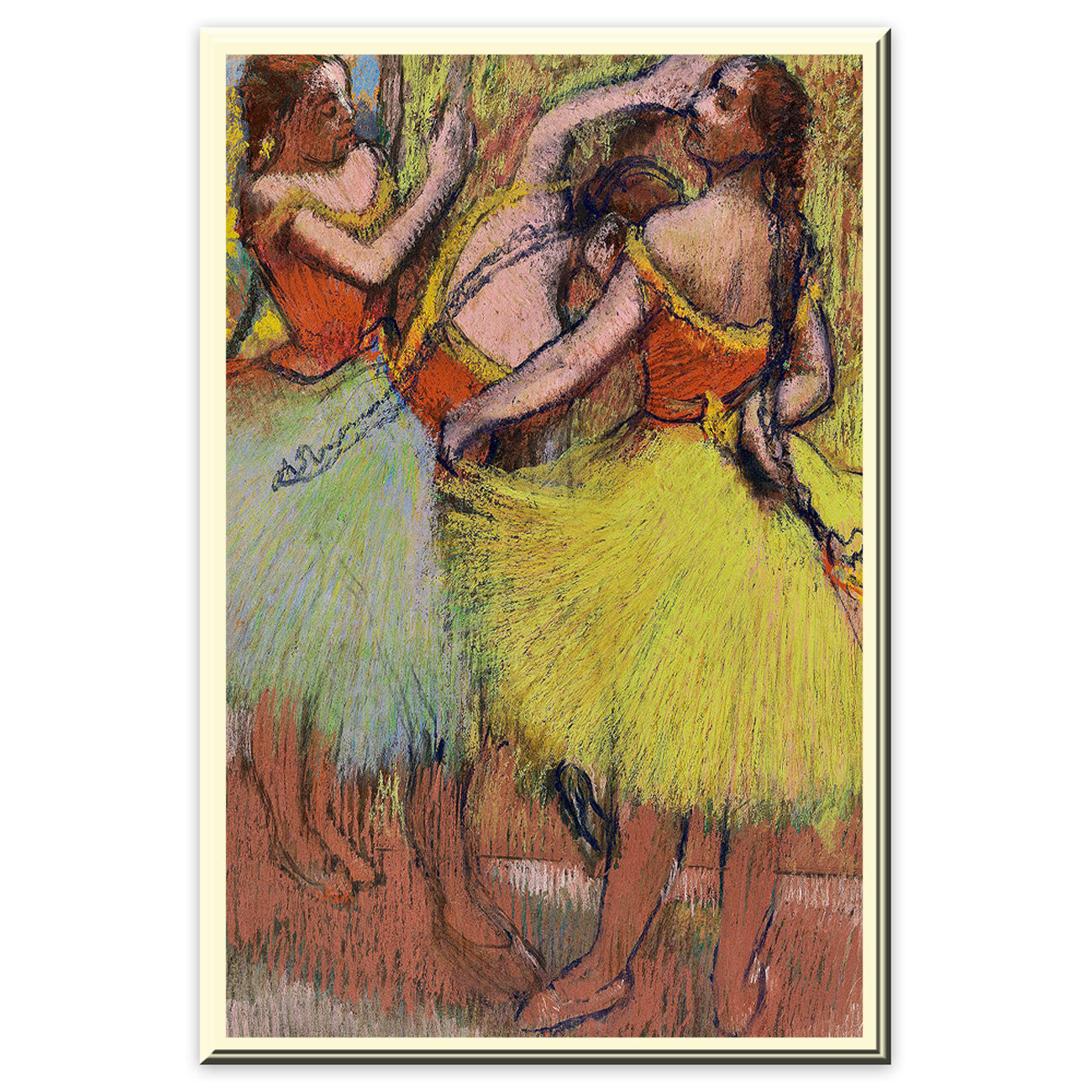 Three Dancers with Braids by Edgar Degas