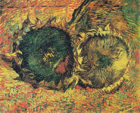 Two Cut Sunflowers (1887) by Vincent van Gogh