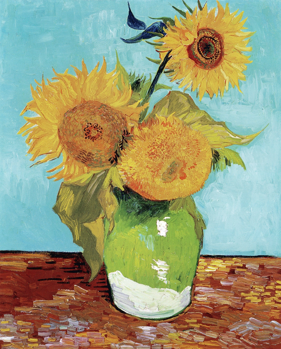 Vase with Three Sunflowers (1888) by Vincent van Gogh