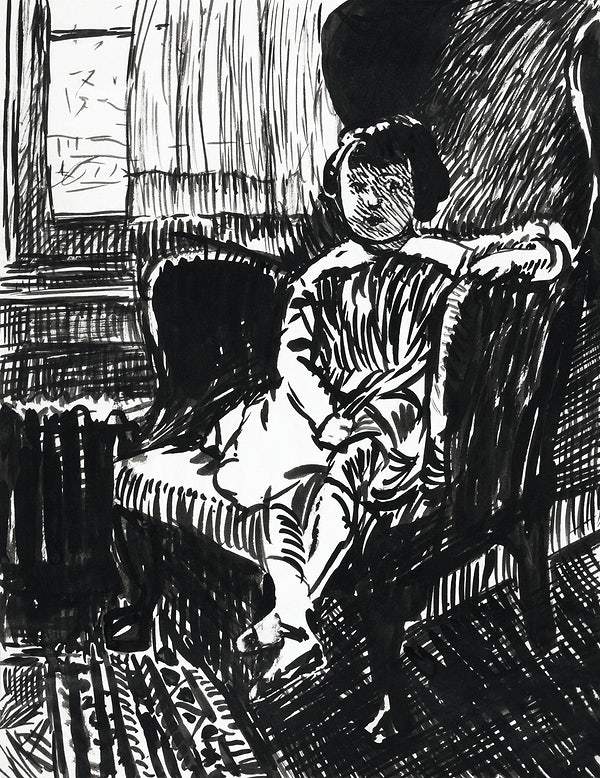 Girl Seated in Chair (ca.1917–1918) by Henry Sayen