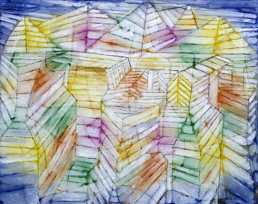 Theater–Mountain–Construction (1920) by Paul Klee