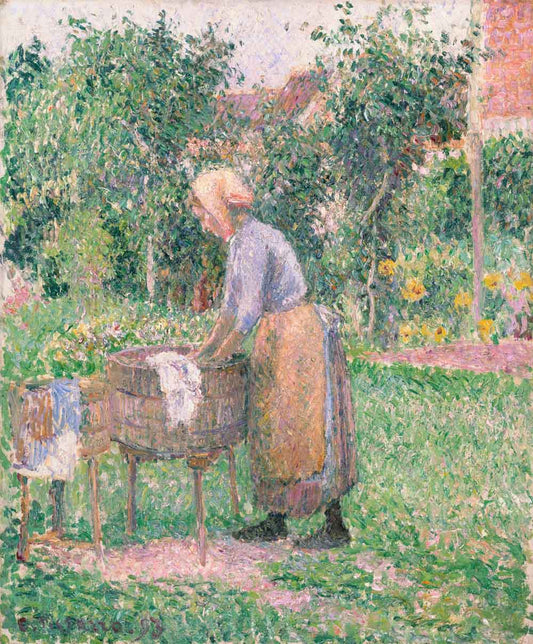 A Washerwoman at Éragny by Camille Pissarro 1893