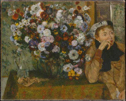 A Woman Seated beside a Vase by Edgar Degas 1865