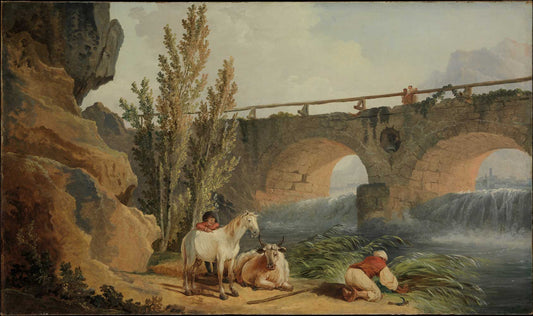 Bridge over a Cascade by Hubert Robert 1750