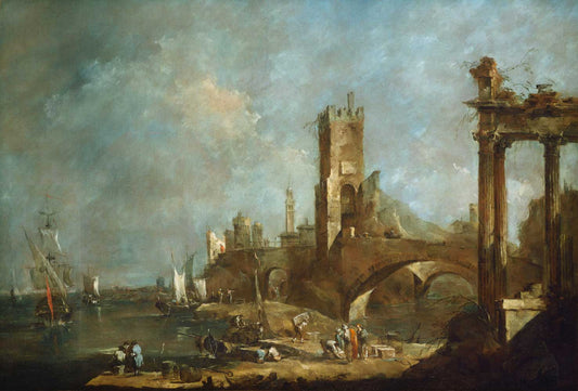 Capriccio of a Harbor by Francesco Guardi 1770
