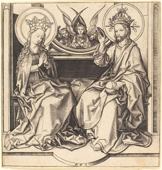 Christ Blessing the Virgin by Martin Schongauer 1490