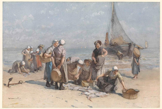 Fishwives by Bernardus Johannes Blommers 1880