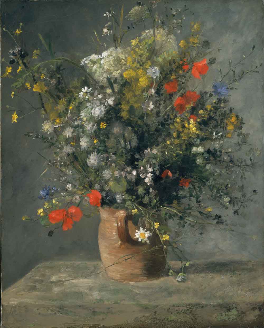 Flowers in a Vase by Pierre-Aguste Renoir 1866