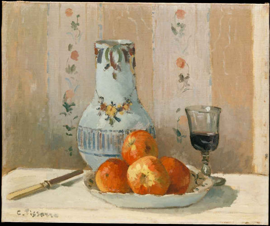 Apples and Glazed Earthenware by Camille Pissarro 1872