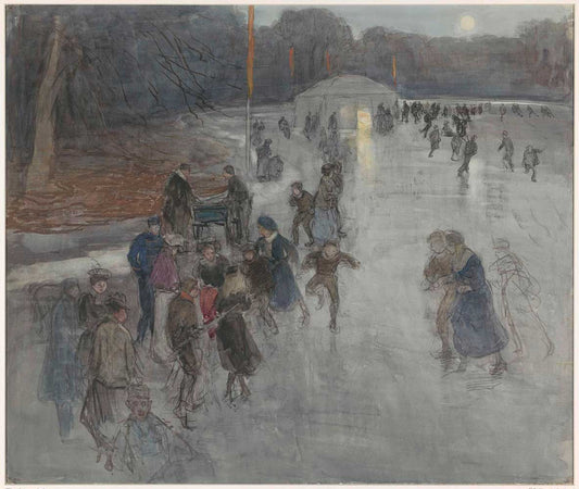 Ice Skating by Johan Antonie de Jonge 1874