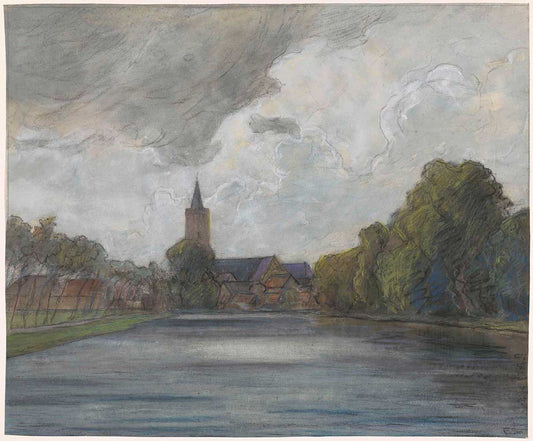 Church Landscape by Frans Smissaert 1872