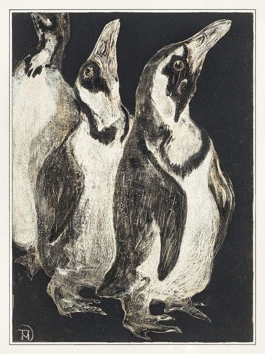 Drie pinguïns (1878–1906) print in high resolution by Theo van Hoytema