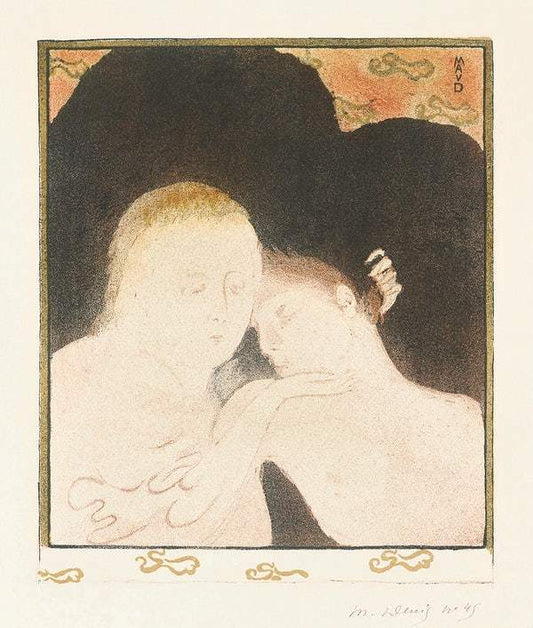 Woman hugs young man by Maurice Denis (1870-1943)