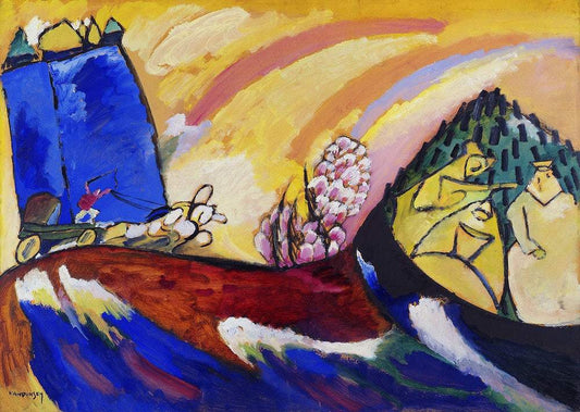 Painting with Troika (1911) high resolution art by Wassily Kandinsky