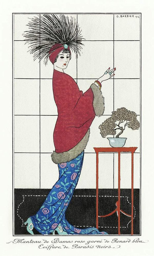 Manteau de Damas ros from Journal des Dames et des Modes (1912) by George Barbier