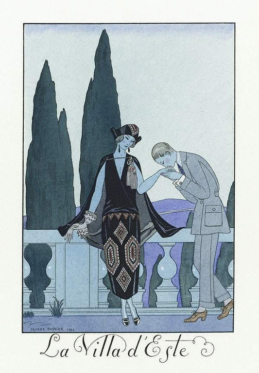 La Villa d'Este: France XXe siècle (1923) fashion illustration by George Barbier