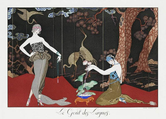 Le Gout des Laques (1920) fashion illustration by George Barbier