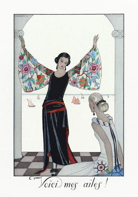 A Voici mes ailes! (1923) fashion illustration in high resolution by George Barbier