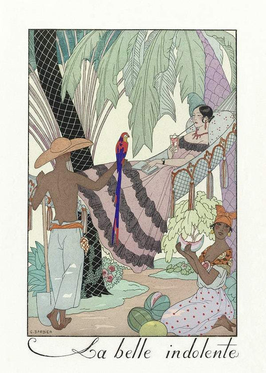 La belle indolente (1923) fashion illustration in high resolution by George Barbier