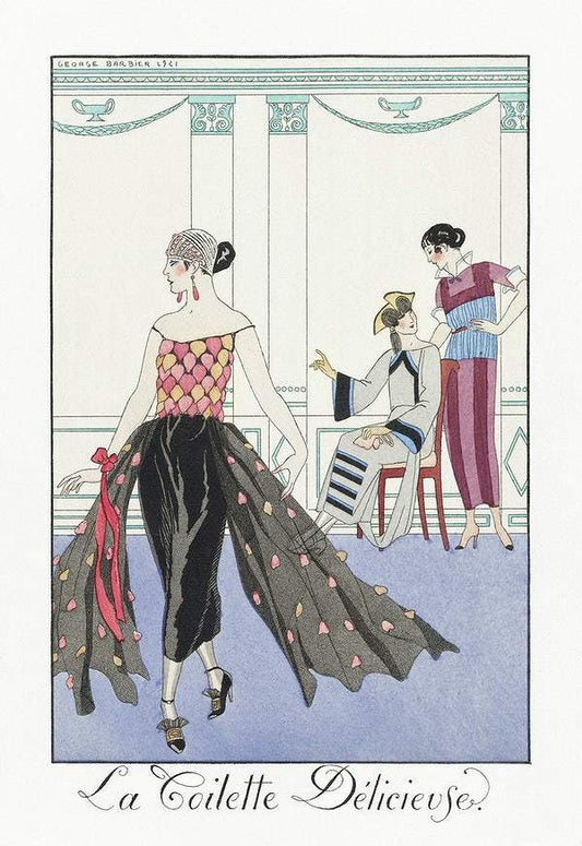 La Toilette Délicieuse (1922) fashion illustration by George Barbier