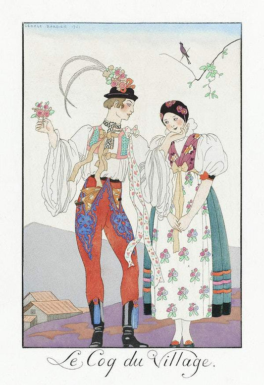 Le Coq du Village (1922) fashion illustration by George Barbier