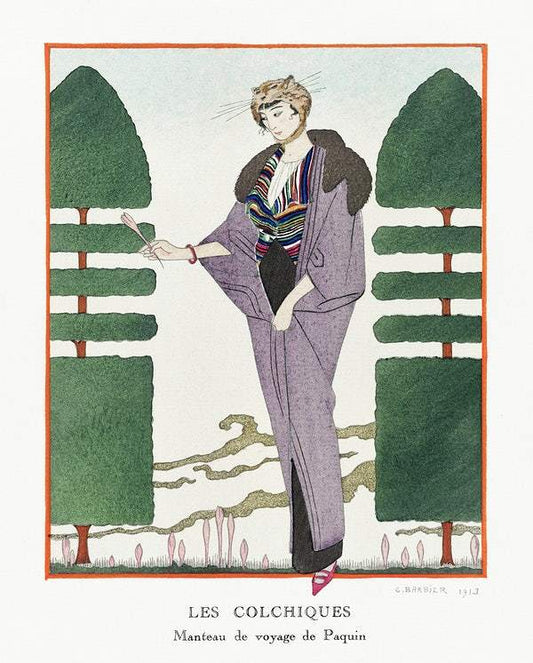 Les Colchiques (1914) fashion illustration by George Barbier