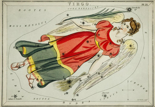Sidney Hall’s (1831) astronomical chart illustration of the Virgo