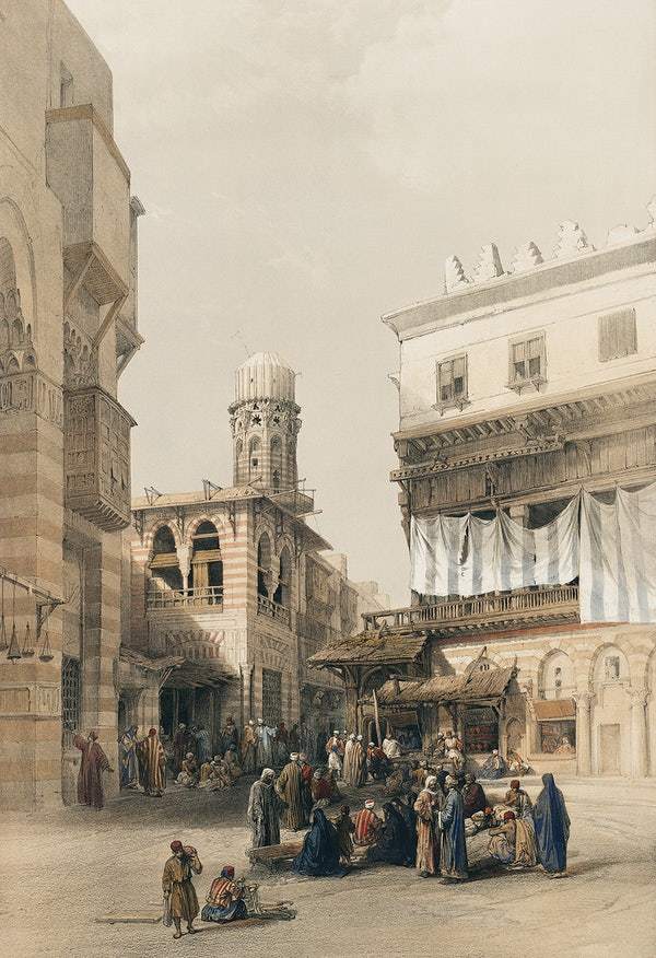 Bazaar of the coppersmiths Cairo by David Roberts (1796-1864)