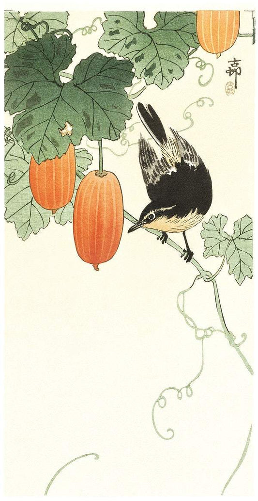 Bird and khaki, Ohara Koson (1900 - 1930) by Ohara Koson