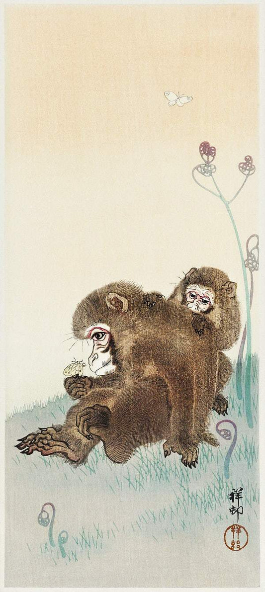 Two monkeys (1900 - 1945) by Ohara Koson