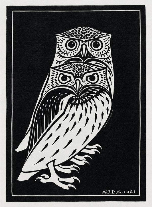 Two owls (1921) by Julie de Graag
