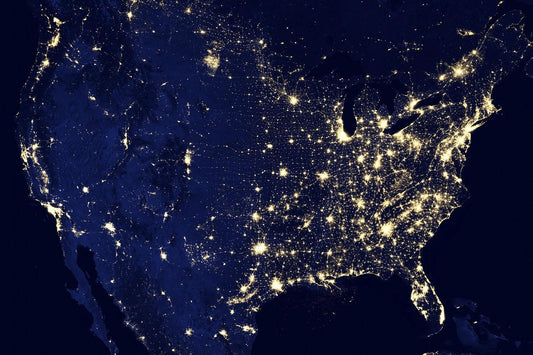 United States of America at night by NASA