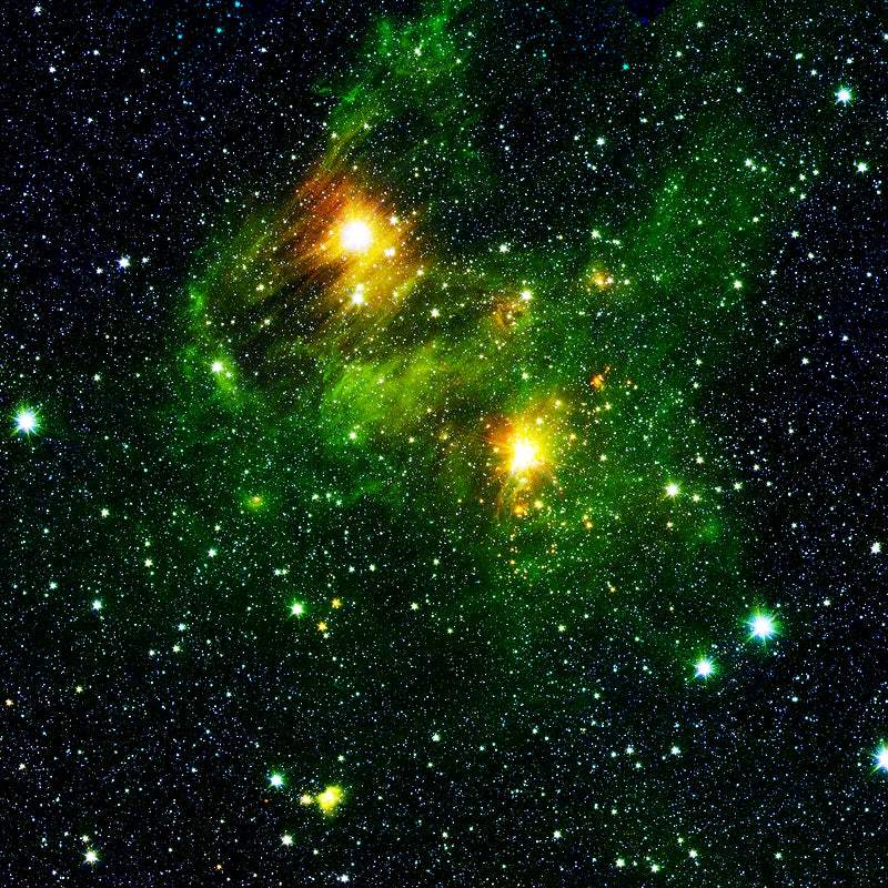 Two Stars from the new GLIMPSE360 survey by NASA