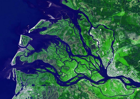 River Delta in Russia by NASA