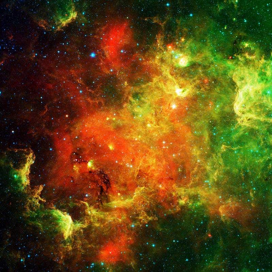 Red and Green Nebula by NASA