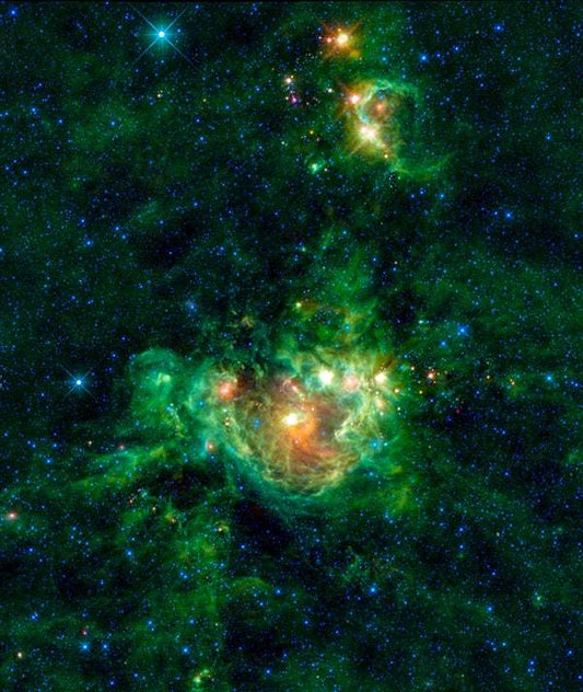 Green and Pink Nebula using a NASA telescope