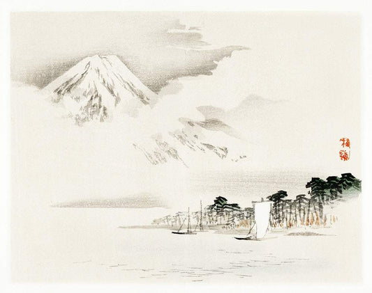 View of Mount Fuji by Kōno Bairei (1913)