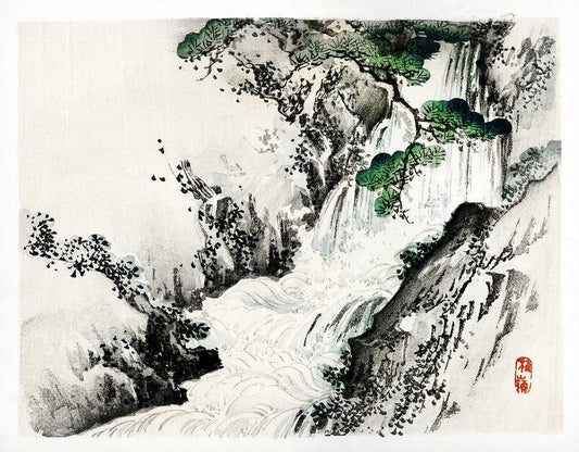 Waterfall by Kōno Bairei (1913)