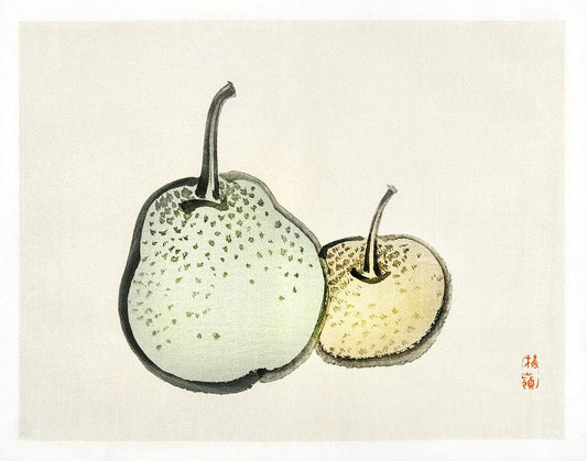 Asian pears by Kōno Bairei (1913)