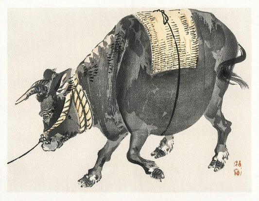 Black bull by Kōno Bairei (1913)