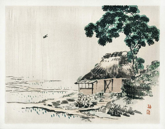 Cottage by Kōno Bairei (1913)