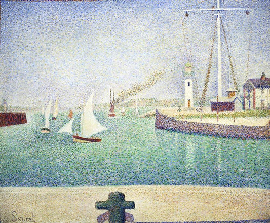 Entrance of The Port of Honfleur (1886) by Georges Seurat